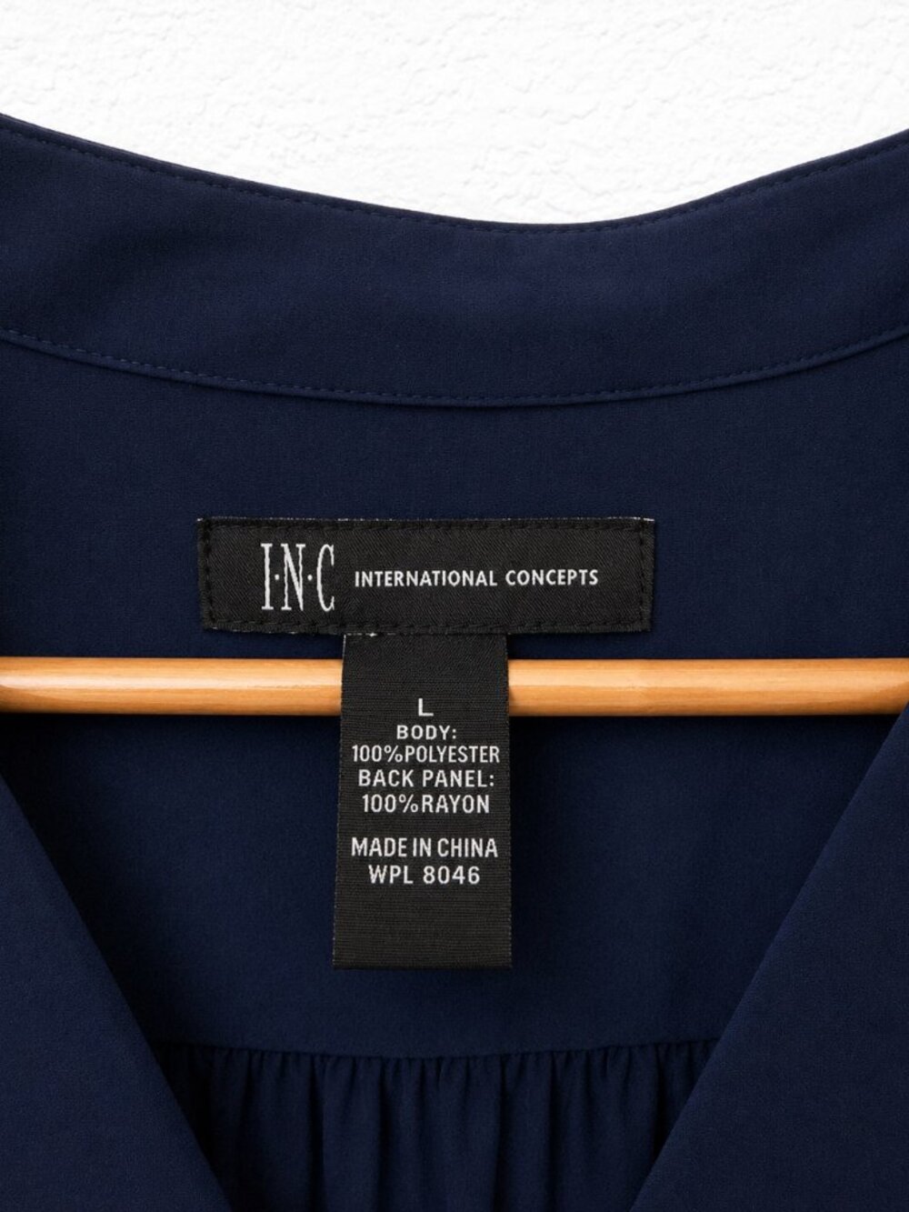 INC Navy Sleeveless Womens Wrap-Style Blouse Size L - Picture 4 of 4